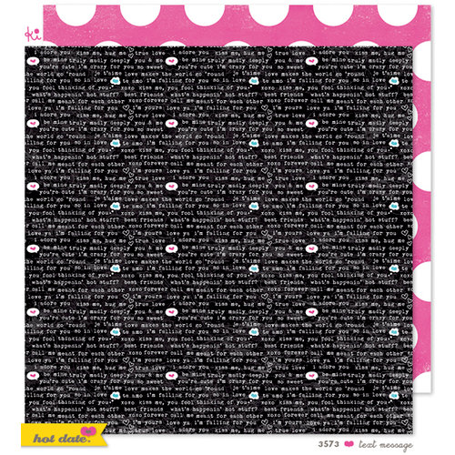 KI Memories - Hot Date Collection - 12 x 12 Double Sided Paper - Text Message