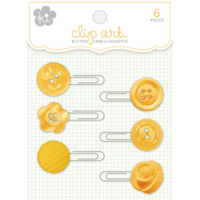 KI Memories - Clip Art - Button Adorned Paper Clips - Daisy