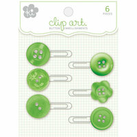 KI Memories - Clip Art - Button Adorned Paper Clips - Leafy