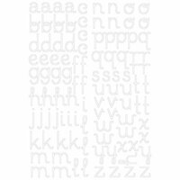 KI Memories - Sticklers - Alphabet Glitter Stickers - Curly - White