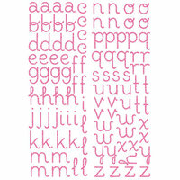 KI Memories - Sticklers - Alphabet Glitter Stickers - Curly - Pink