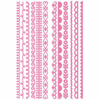 KI Memories - Sticklers - Glitter Stickers - Fancy Borders - Pink, CLEARANCE