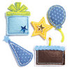 KI Memories - Puffies Collection - 3 Dimensional Fabric Stickers with Gem Accents - Birthday Boy