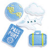 KI Memories - Puffies Collection - 3 Dimensional Fabric Stickers with Gem Accents - Travel