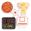 KI Memories - Puffies Collection - 3 Dimensional Fabric Stickers with Gem Accents - Basketball