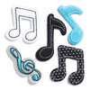 KI Memories - Puffies Collection - 3 Dimensional Fabric Stickers - Music