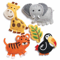 KI Memories - Puffies Collection - 3 Dimensional Fabric Stickers - Zoo