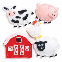 KI Memories - Puffies Collection - 3 Dimensional Fabric Stickers - Farm