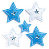 KI Memories - Puffies Collection - 3 Dimensional Fabric Stickers with Gem Accents - Stars - Blue