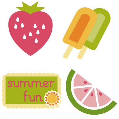 KI Memories - Juicy Summer Collection - 3 Dimensional Embellished Stickers - Summer Goodies, CLEARANCE