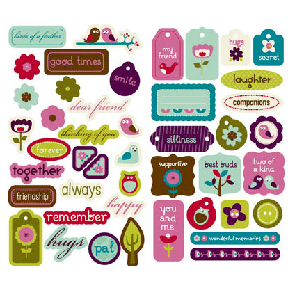 KI Memories - Friendship Collection - Chipboard Stickers - Hip Chip Accents, CLEARANCE