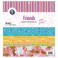 KI Memories - 12 x 12 Specialty Cardstock Paper Pack with Glitter - Friends, CLEARANCE