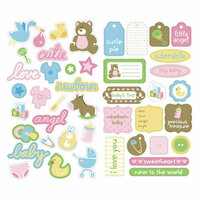 KI Memories - Embellishment Boutique - Chipboard Stickers - Hip Chip Accents - Baby, CLEARANCE