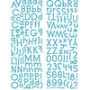 KI Memories - Embellishment Boutique - Alphabet Glitter Stickers - Cookie Cutter - Teal, CLEARANCE