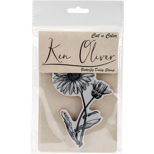 Ken Oliver - Cut 'n Color - Unmounted Rubber Stamps - Butterfly Daisy