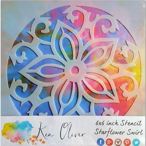 Ken Oliver - 6 x 6 Stencil - Starflower Swirl