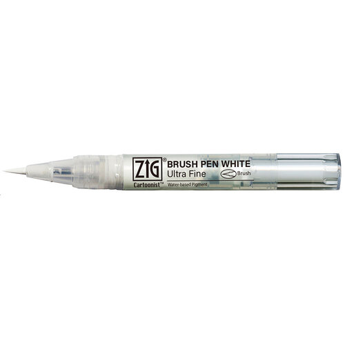 Kuretake - ZIG - Ultra Fine Cartoonist Brush Pen - White