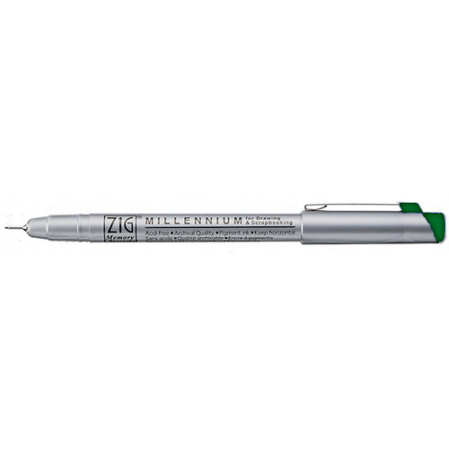 Kuretake - ZIG - Memory System - Millennium Pen - Pure Green - .2mm
