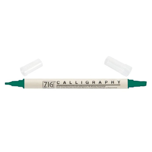 Kuretake - ZIG - Memory System - Dual Tip Calligraphy Marker - Hunter Green