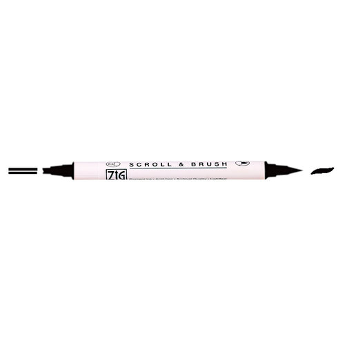 Kuretake - ZIG - Memory System - Dual Tip Scroll and Brush Marker - Pure Black