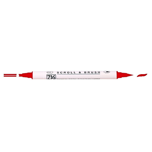 Kuretake - ZIG - Memory System - Dual Tip Scroll and Brush Marker - Pure Red