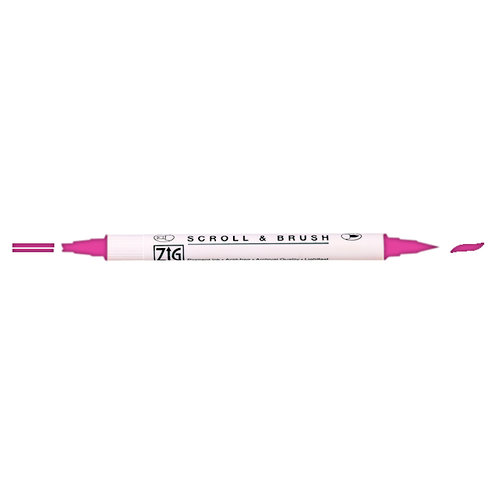 Kuretake - ZIG - Memory System - Dual Tip Scroll and Brush Marker - Pure Pink