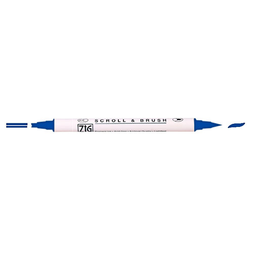 Kuretake - ZIG - Memory System - Dual Tip Scroll and Brush Marker - Pure Blue