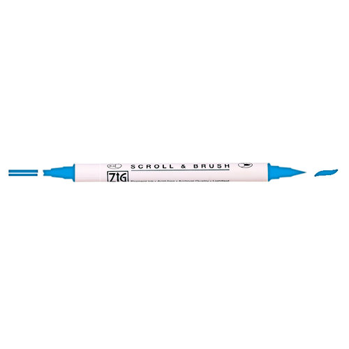 Kuretake - ZIG - Memory System - Dual Tip Scroll and Brush Marker - Blue Jay