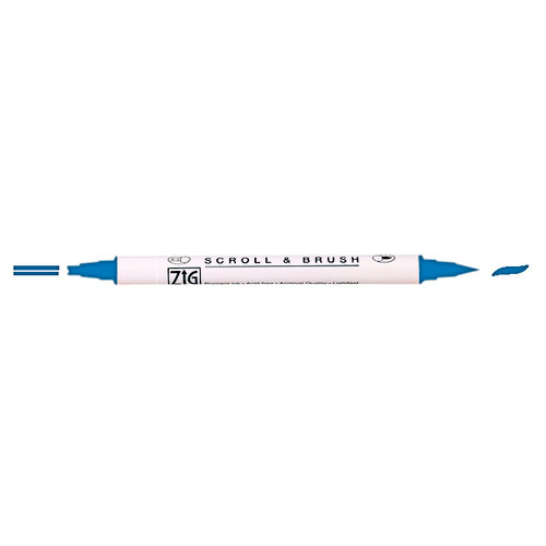 Kuretake - ZIG - Memory System - Dual Tip Scroll and Brush Marker - Denim