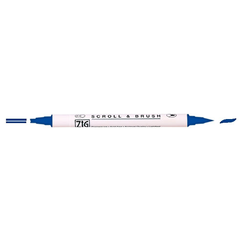 Kuretake - ZIG - Memory System - Dual Tip Scroll and Brush Marker - Navy