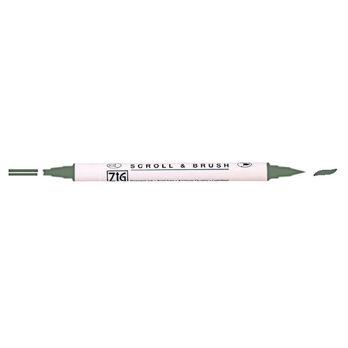 Kuretake - ZIG - Memory System - Dual Tip Scroll and Brush Marker - Evergreen