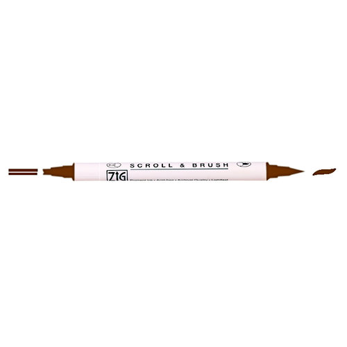 Kuretake - ZIG - Memory System - Dual Tip Scroll and Brush Marker - Chocolate
