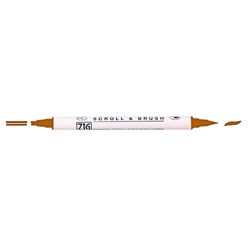Kuretake - ZIG - Memory System - Dual Tip Scroll and Brush Marker - Coffee