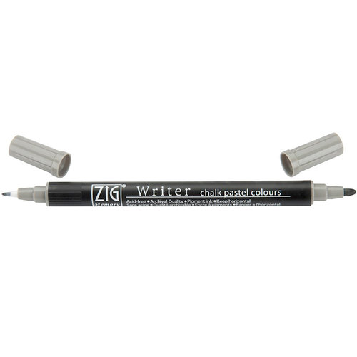 Kuretake - ZIG - Memory System - Dual Tip Writer Marker - Chalk Pastel Colors - Grey