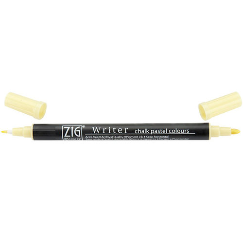 Kuretake - ZIG - Memory System - Dual Tip Writer Marker - Chalk Pastel Colors - Yellow