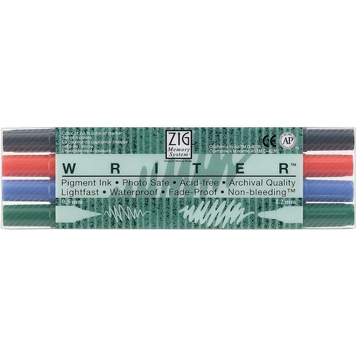 Kuretake - ZIG - Memory System - Dual Tip Writer Marker - 4 Piece Set