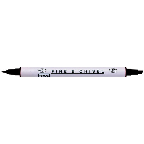 Kuretake - ZIG - Memory System - Dual Tip Fine and Chisel Marker - Pure Black