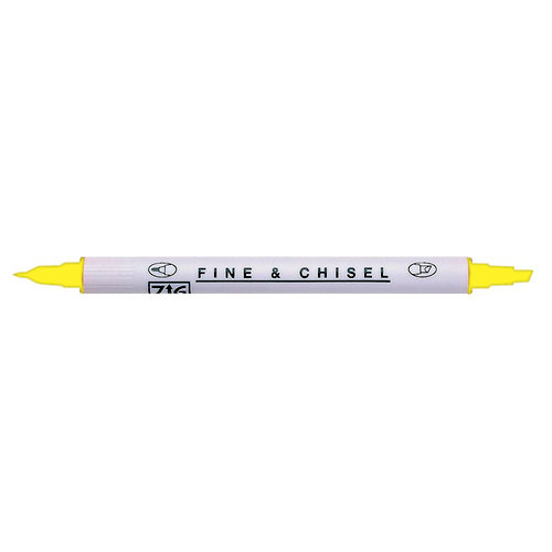 Kuretake - ZIG - Memory System - Dual Tip Fine and Chisel Marker - Pure Yellow