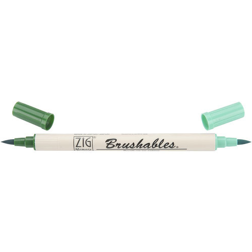 Kuretake - ZIG - Memory System - Dual Tip Brushables Marker - Pure Green