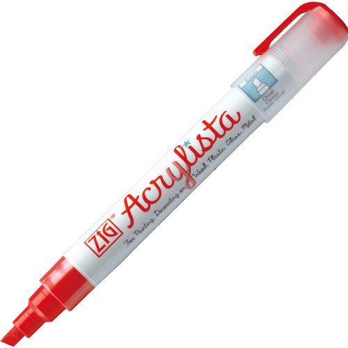 Kuretake - ZIG - Acrylista - Chisel Tip Marker - Crimson