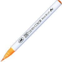 Kuretake - ZIG - Clean Color - Real Brush Marker - Fluorescent Orange