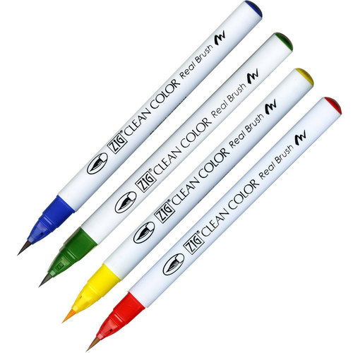 Kuretake - ZIG - Clean Color - Real Brush Marker - 4 Piece Set - Pure