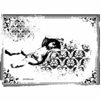 LaBlanche - Cherubs Collection - Foam Mounted Silicone Stamp - Sleeping Cherub in Frame