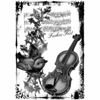 LaBlanche - Christmas Collection - Foam Mounted Silicone Stamp - Sparrow and Violine