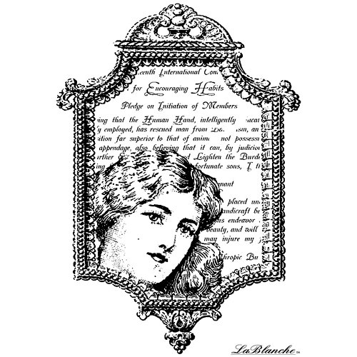 LaBlanche - Artist Trading Card Collection - Foam Mounted Silicone Stamp - Frame with Womanâ™s Head