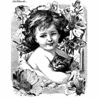 LaBlanche - Children Collection - Foam Mounted Silicone Stamp - Child with Cat