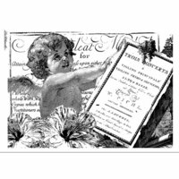 LaBlanche - Foam Mounted Silicone Stamp - Little Cherub with Music Title Page