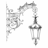 LaBlanche - Foam Mounted Silicone Stamp - Hanging Street Lamp