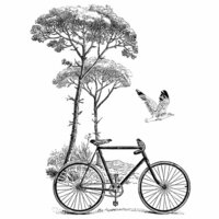 LaBlanche - Foam Mounted Silicone Stamp - Scenic Bicycle