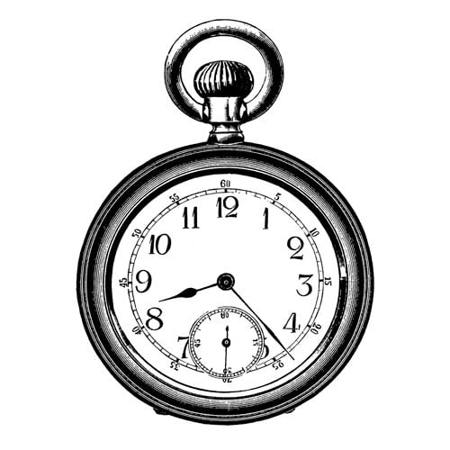 LaBlanche - Foam Mounted Silicone Stamp - Large Pocket Watch